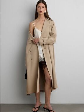 oak + fort oversized trenchcoat beige XS